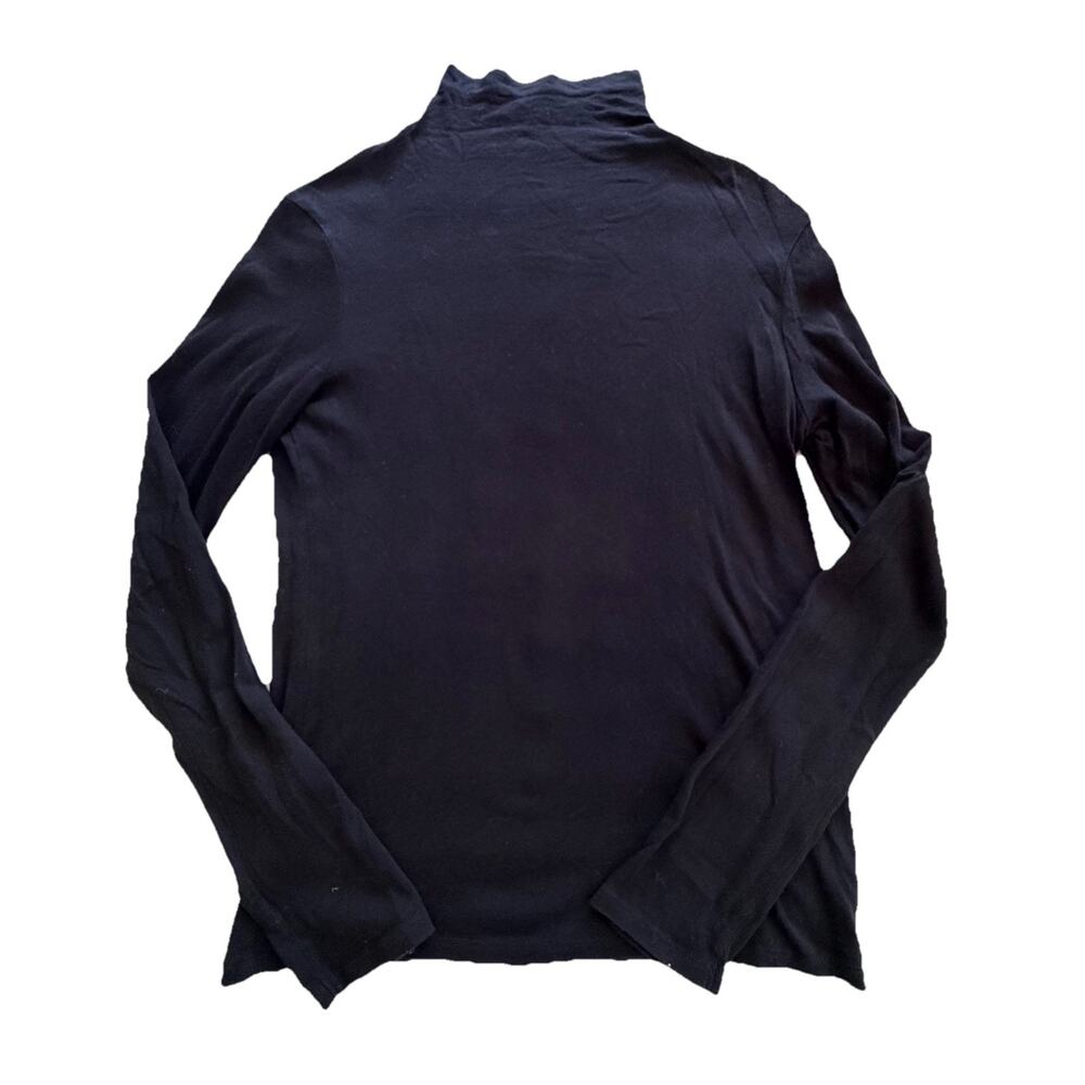 Vince Womens Black Lightweight Mock Neck Long Sleeve Blouse L Capsule Classic